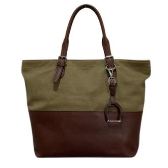 Ralph Lauren Pre-owned Tote Bags, female, Brown, Size: ONE SIZE Pre-owned Canvas Leather Tote Bag