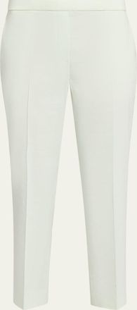 Theory Treeca Good Linen Cropped Pull-On Ankle Pants
