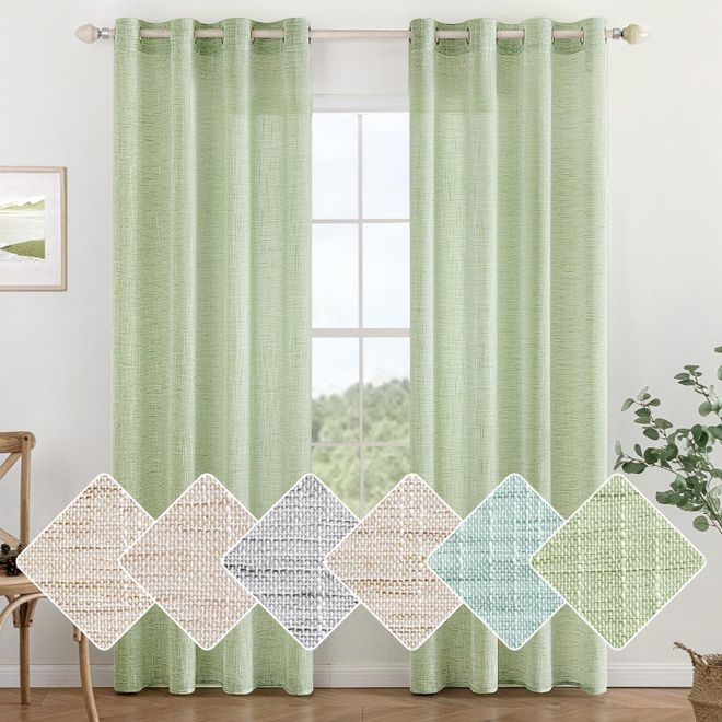 Miulee Vorhang Gardinen Leinen mit ösen Voile Vorhänge Leinenoptik Gardinen Wohnzimmer Modern Fensterschal Kinderzimmer küchengardinen Schlaufenschal 2er Set ab 36,99 €