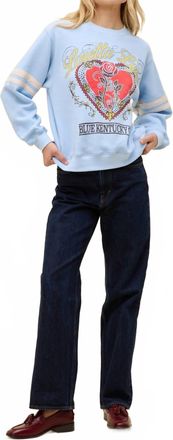 Daydreamer Loretta Lynn Kentucky Girl Varsity Sweatshirt In Blue