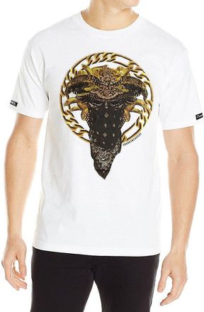 Crooks & Castles Mens Cultivated Lux Medusa T-Shirt, White, Large
