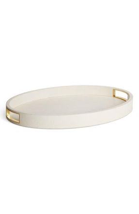 Aerin Modern Faux Shagreen Cocktail Tray in Cream at Nordstrom