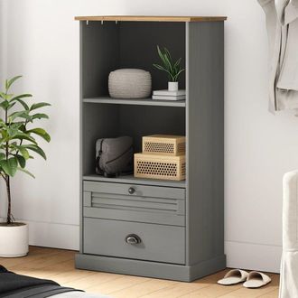 Berkfield Home Bookcase VIGO Grey 60x35x114.5 cm Solid Wood Pine