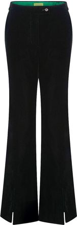 Shanghai Tang Pantaloni svasati in velluto Shanghai Tang x Chen Man - Nero