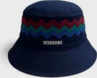 Missoni Mens Missoni Zig Zag Bucket Hat - Navy - Size: M/L