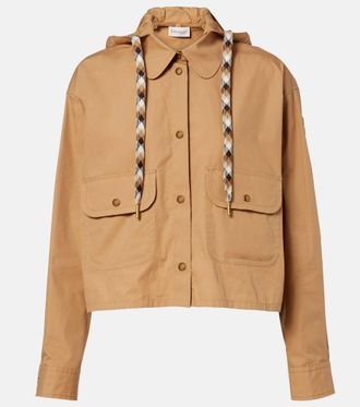 Moncler Hooded cotton-blend jacket