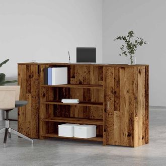 Berkfield Home Reception Desk Old Wood 180x50x103.5 cm Engineered Wood in Brown