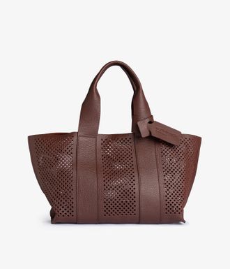 Pedro Garcia Tote bag in dark brown letaher | Perfed tote | Spring Summer 26 | PEDRO GARCIA