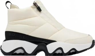 Sorel Womens Kinetic Impact Puffy Zip Winter Boots In Sea Salt/black