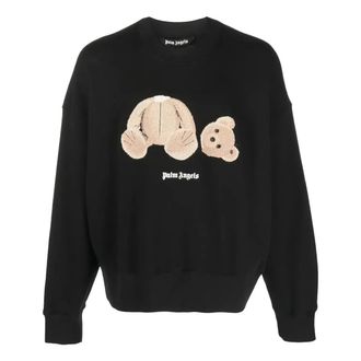 Palm Angels Bear Motif Crew-Neck Sweatshirt Black PMBA026C99FLE0021060
