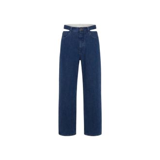Jil Sander Straight Jeans, female, Blue, Size: XL Denim Trouser 140 AW 23 Treated