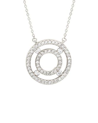 Suzy Levian 14K 0.75 Ct. Tw. Diamond Double Circle Necklace