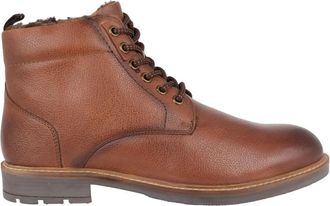 Ara Warm gevoerde leren enkellaars - Heren - Veterlaarzen - Bruin - 43 EU - Leer - Schoenen