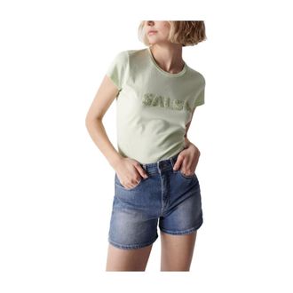Salsa Printed Logo T-shirt - female - Salsa - T-Shirts - Green - XS - Tops