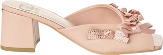 Liu Jo Sandalen met brede hak en vrouwelijke details - Dames - Muiltjes - Beige - 38 EU - Leer - Schoenen