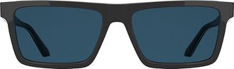 Calvin Klein Mens Acetate Slim Modified Rectangle Sunglasses - Grey