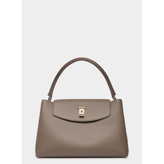 Bally Lock Me Top Handle Bag In Leather in Brown at Nordstrom