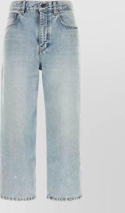 Balenciaga denim distressed mid-rise capri jeans
