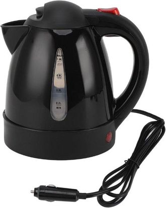 OEM Hervidor De Coche - Hervidor El&eacute;ctrico - Ideal Para Viajes - Apagado Autom&aacute;tico - Capacidad De 1000 Ml - Negro