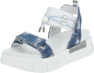 Nero Giardini Womens T Strap Jean Sandal In Denim