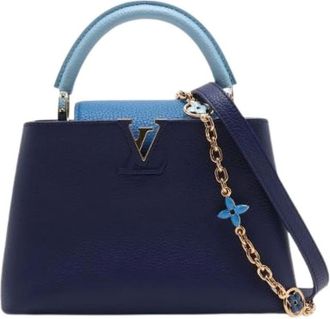 Louis Vuitton Pre-owned Capucines BB Handtas - Dames - Pre-owned - Blauw - Maat: ONE Size Leer