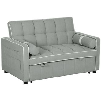 HOMCOM 2 Seater Pull Out Sofa Bed with Adjustable Backrest - Charcoal grey | TJ Hughes Light Grey