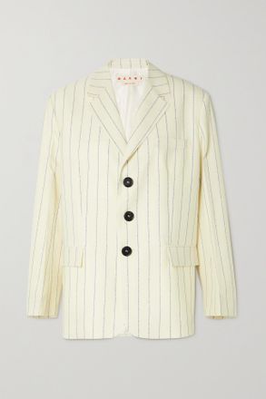 Marni Pinstriped Wool Blazer - Avorio