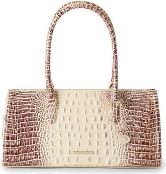 Brahmin Sophia Croc Embossed Leather Satchel in Ginger at Nordstrom