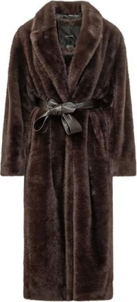 Pinko Pinko, Jassen, Dames, Bruin, L, Leer, Calendula Jas
