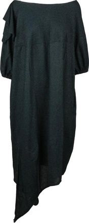 Vivienne Westwood Balloon Lam&eacute; Midi Dress With Asymmetric Hem And Puffed Sleeves