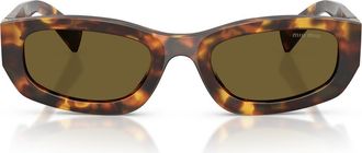 Miu Miu 53mm Irregular Sunglasses in Havana Honey /Dark Brown at Nordstrom