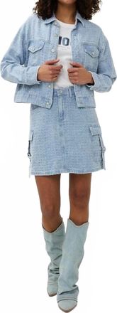 Esqualo Druna Distressed Jeans Jacket In Light Blue