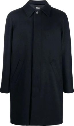 A.P.C. Mac Auster - Heren - Mantel - Blauw - S - Wol - Jassen
