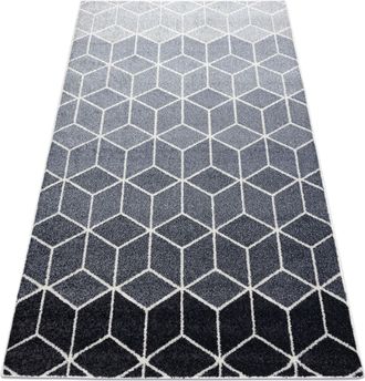 RugsX Rugsx - Alfombra Heos 78590 Crema / Plata / Antracita Cubo Grey 120x170 Cm