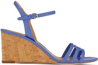 Ferragamo Gancini 70mm wedge sandals - women - Leather - 7.5D - Blue