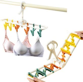 OEM Dailygoods - Juego De 2 Tendederos - Plegables - Port&aacute;tiles - Resistentes Al Viento - 24 Pinzas - Pinzas Resistentes - Perchas