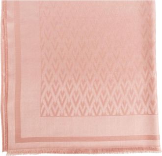 Valentino Garavani Toute La V Sjaal - Dames - Zijden sjaals - Roze - ONE Size - Wol - Accessoires