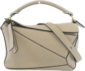 Loewe Pre-owned Puzzle Small Calf Shoulder Bag - Dames - Vintage Handtas - Beige - ONE Size - Leer - Vintage