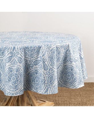 Elrene Savannah Boho Paisley Printed Vinyl Indoor/Outdoor Round Tablecloth