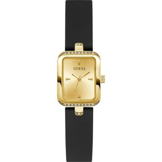 Guess Isla Tank Silicone Strap Watch, 22mm in Black at Nordstrom
