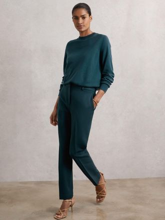 Reiss Teal Petite Slim-fit Suit Trousers, 14