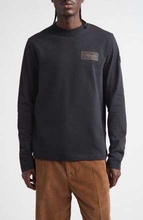 Moncler Cartoons Logo Long Sleeve Graphic T-Shirt in Smoky Black at Nordstrom, Size Xx-Large