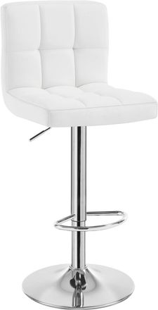 Woltu Woltu Taburete De Bar De Piel Sint&eacute;tica, Juego De 1, Taburete De Cocina Moderno, Ajustable Y Giratorio, Blanco