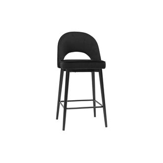 Miliboo Miliboo - Taburete De Cocina De Dise&ntilde;o De Terciopelo Negro Y Metal 69 Cm Bellerose