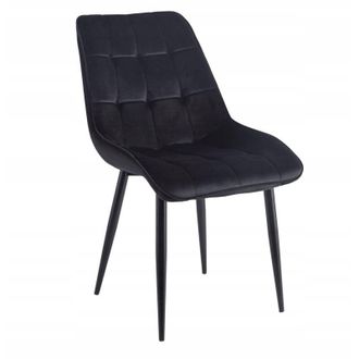 OEM Silla De Terciopelo Negro, Acolchada, Tapizada, Moderna, Glamour, Furnitex