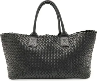 Bottega Veneta Black Intrecciato Handbag Pouch Tote Bag (Pre-Owned)