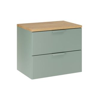 Petits Meubles Mueble bajo lavabo 60cm encimera mate paneles laminados verde