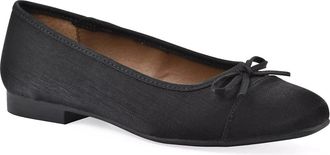 White Mountain Bocci Ballet Flat Black Square Toe Slip On HAWK401