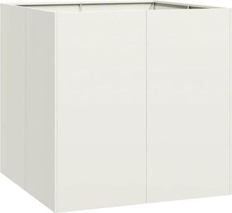 vidaXL Jardinera Acero Blanco 80x80x80 Cm Vidaxl