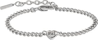 Alex and Ani Oui Non Heart Inline Bracelet in Silver at Nordstrom